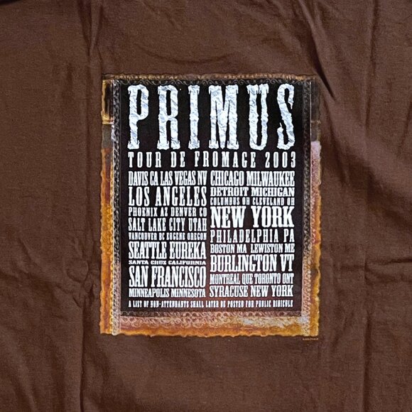 Vintage Primus "Tour De Fromage 2003" T-Shirt - Picture 4 of 8